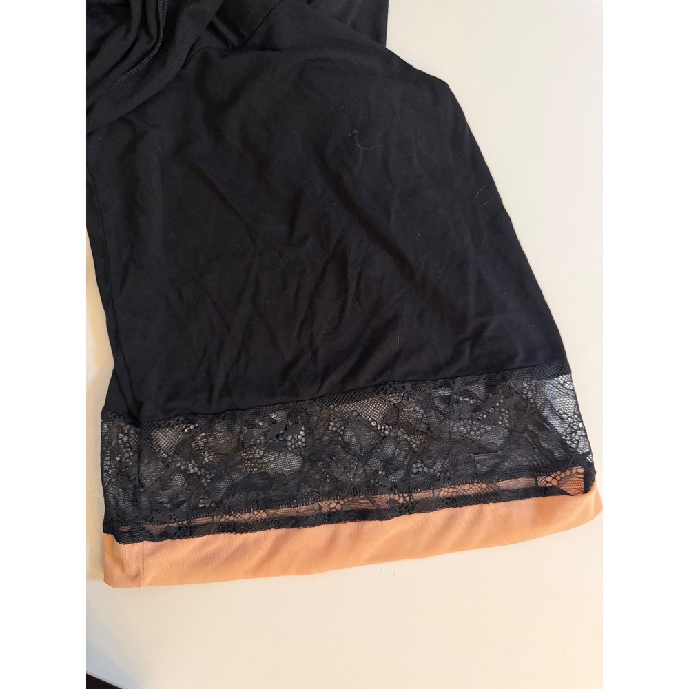 Soma Cool Nights Nightgown and Robe Set Black Pink Lace Trim Medium 2 Piece Set - Picture 14 of 15
